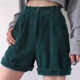 Vintage Lässige Cord Shorts Hose